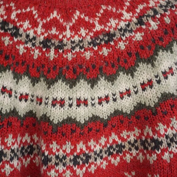 Vintage Encore Tricot Red 10% Wool Knit Icelandic Button Cardigan Sweater XL - Picture 16 of 16